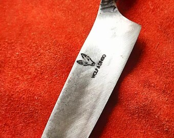 Profesjonalny nóż CHEF, wyjątkowy, ręcznie KUTY ze stali wysokowęglowej z jednego kawałka stali, najlepszy nóż na świecie.