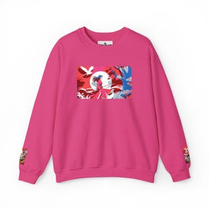 Sudadera unisex artística de cuello redondo, sudadera acogedora, jersey moderno, regalo para ella, sudadera artística única