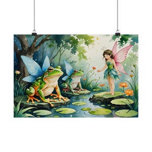 Fairy and Frogs Poster