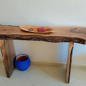 Consola de madera maciza de nogal