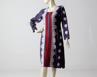 Túnica de los años 70, vestido caftán bohemio hippie vintage