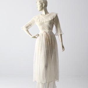 Victorian white lace dress, xs antique dress