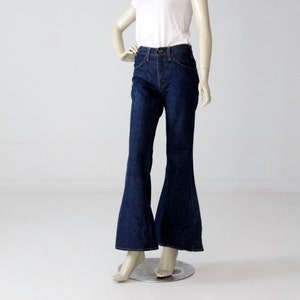 1970s Levis bell bottom jeans 30 x 31, vintage dark wash Levis 684 denim jeans