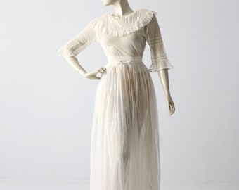 Victorian white lace dress, xs antique dress