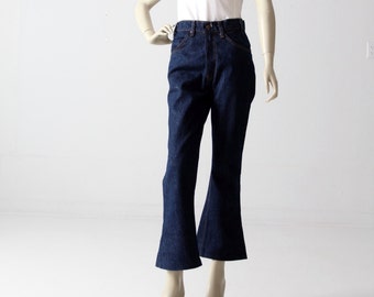 1970s Levis crop jeans, vintage 646 dark wash high waist jeans 30 x 27