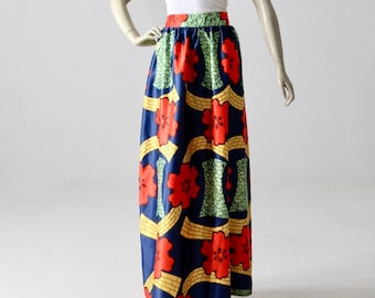 vintage 70s floral maxi skirt