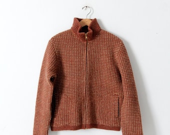 vintage Pendleton wool cardigan sweater, zip up sweater jacket