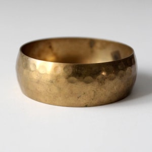 vintage hammered brass bangle, stacking bracelet, boho jewelry