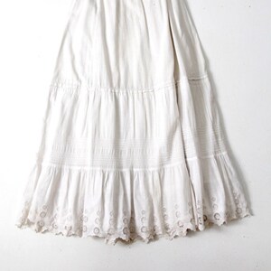 Victorian skirt, antique petticoat, white maxi length underskirt