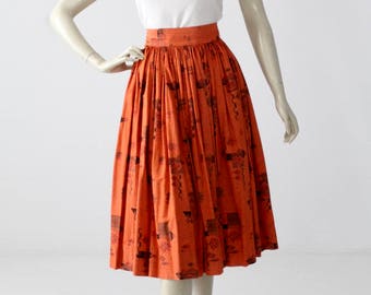 vintage 50s southwestern circle skirt