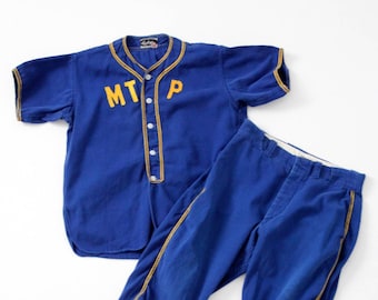 vintage Rawlings baseball uniform, mid-century baseball shirt + pants