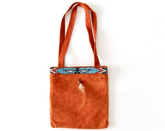 Metal Buckle Crossbody Bag Zipper Closure Suede Tan Silver Star Fringe Vintage Minnetonka Concert Gear Purse