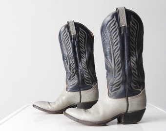 Tony Lama Western Boots Gray Textured ?Belly Leather Men’s 9D Vintage Style 8286 Tony Lama Men main image 4