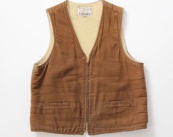 gilet Grais vintage, gilet pour hommes doublé en polaire sherpa