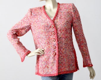 Vintage Emanuel Ungaro röd tweedkavaj