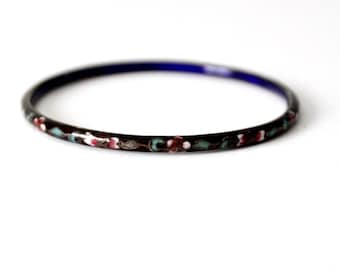 vintage cloisonne enamel bangle bracelet