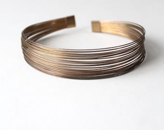 vintage brass tone choker collar necklace