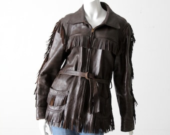 1960s Western Fringe Leather Jacket | W.B Place & Co - Etsy
