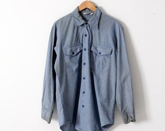 vintage Seafarer men's chambray utility shirt