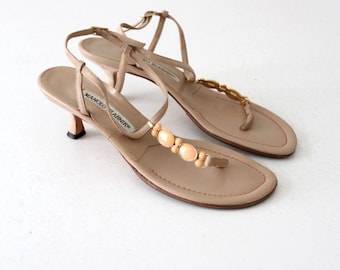 vintage Manolo Blahnik Schmuck String Sandalen Gr. 7