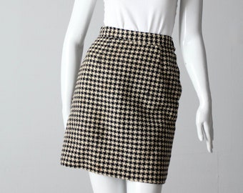 vintage houndstooth mini pencil skirt