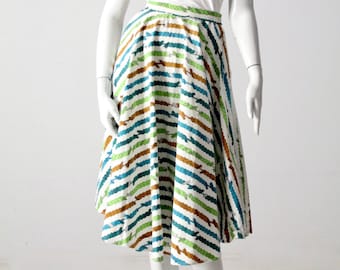 vintage 50s circle skirt - novelty print full skirt