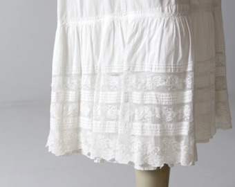 Edwardian petticoat, antique 1900s white skirt