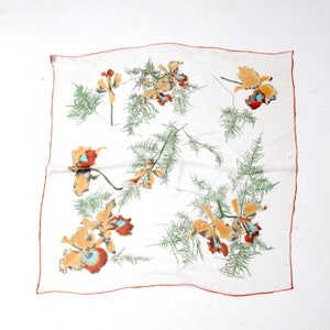 vintage Triple Sheer rayon floral scarf