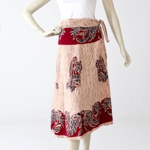 vintage 70s India cotton wrap skirt, boho skirt