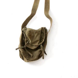 vintage army bag, small canvas military shoulder bag