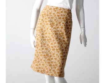 vintage 60s floral pencil skirt
