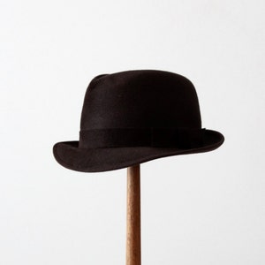 vintage Knox Foxhound fedora, 1950s brown felt hat with ribbon band