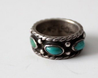 vintage sterling silver and turquoise ring