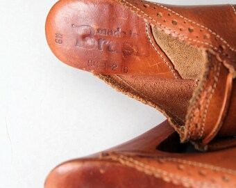 Vintage 70s Leather Clogs Size 6 - Etsy