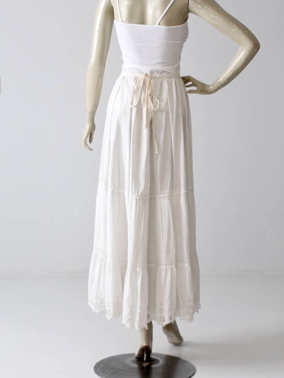Victorian skirt, antique petticoat, white maxi le… - image 4