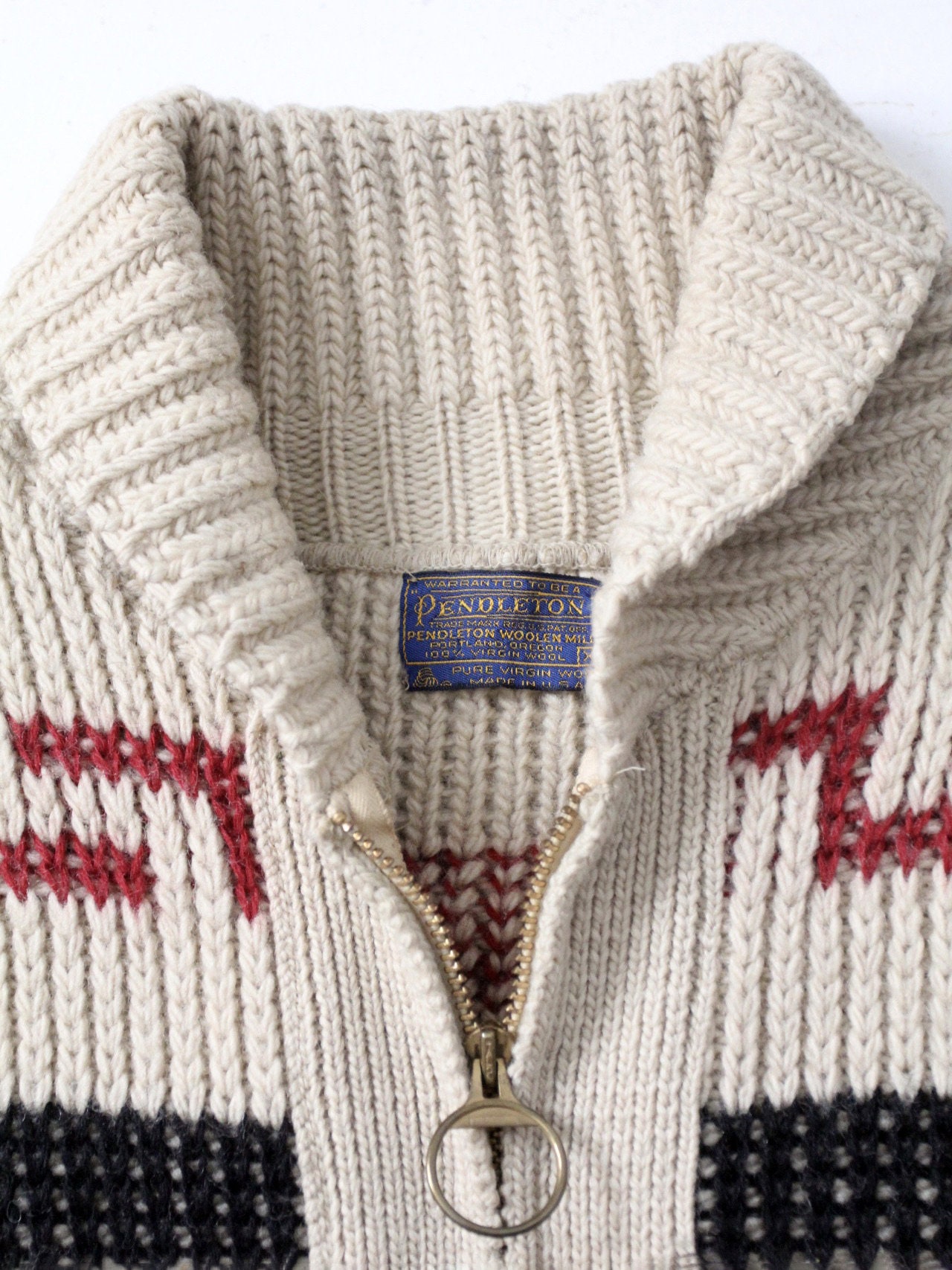 ライ70's PENDLETON cowichan cardigan 1970s Pendleton Zip up Sweater, Vintage Cowichan Style Knit Jacket