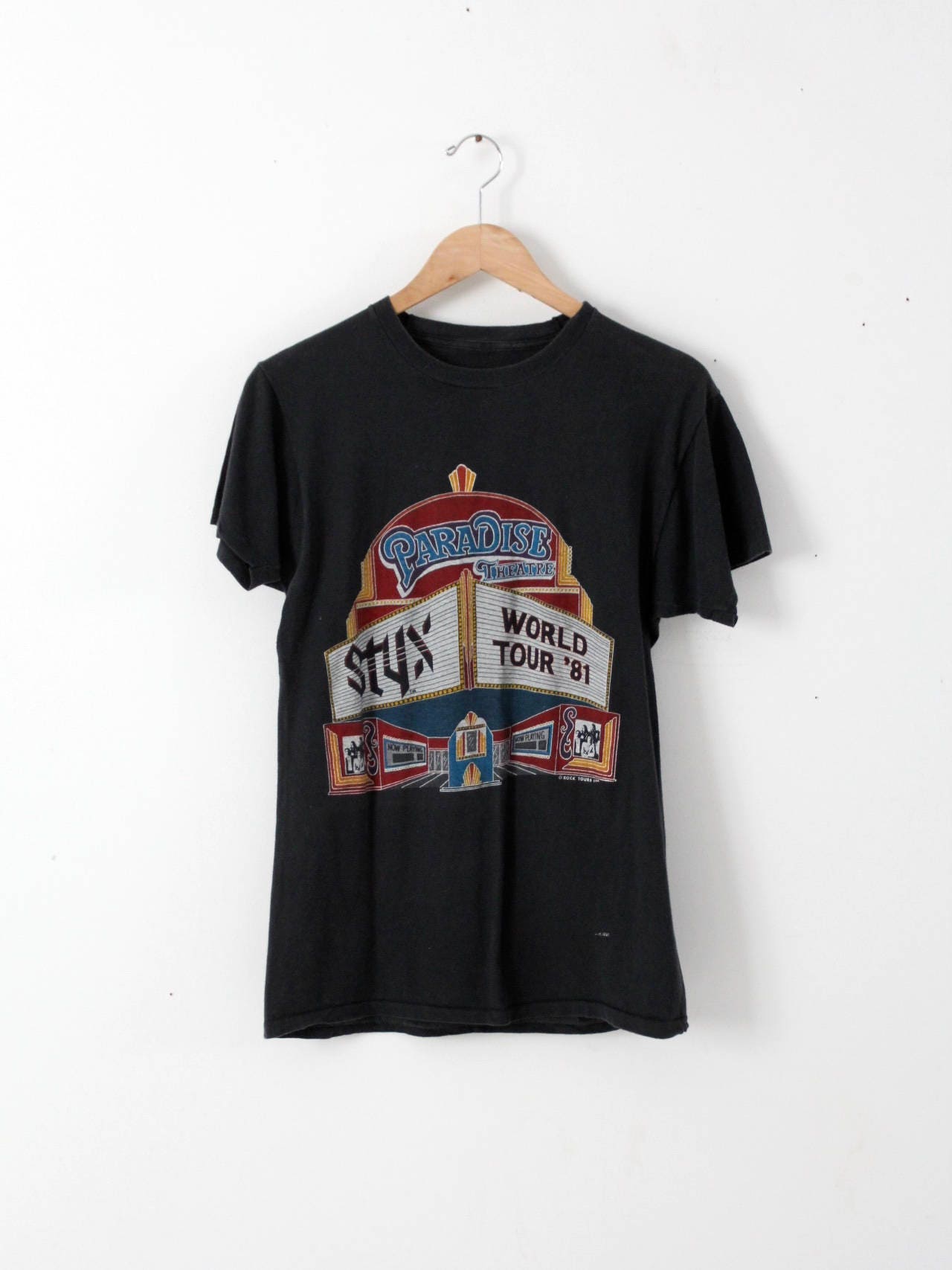 STYX パラダイスシアター Tシャツ　ビンテージバンドTシャツ　サイズM相当 Vintage Styx T-shirt, 1981 Paradise Theatre World Tour, Band Tee