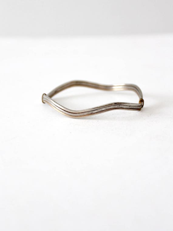 Vintage Silver Wave Bangle Bracelet, Slender Wavy Bangle - Etsy Canada