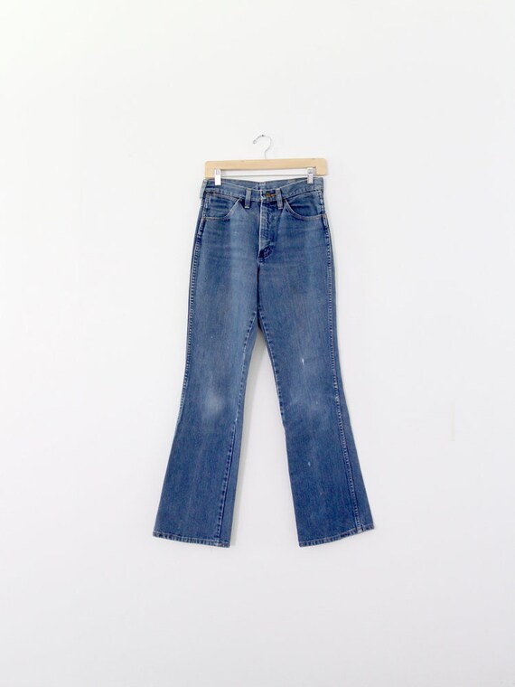 Wrangler jeans, vintage 70s Wrangler flare leg je… - image 1