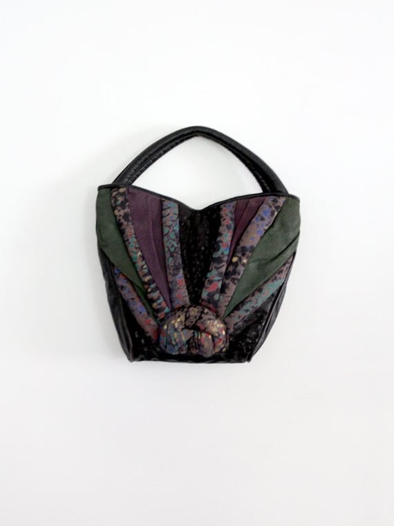 vintage 80s painted leather purse