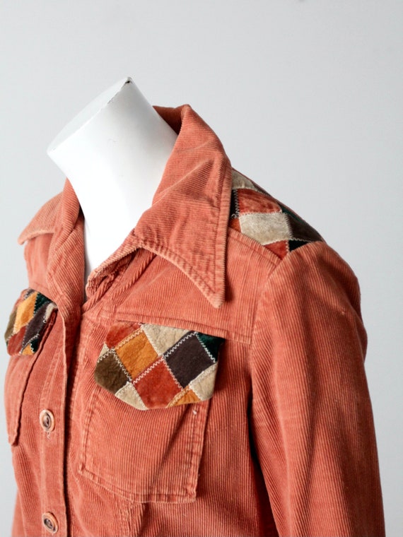 vintage 70s patchwork corduroy shirt - image 5