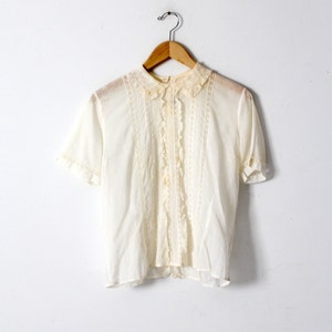 vintage 50s Patty Woodward white cotton blouse