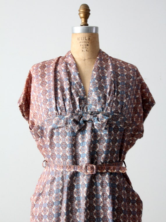 vintage 50s geometric print dress - image 5