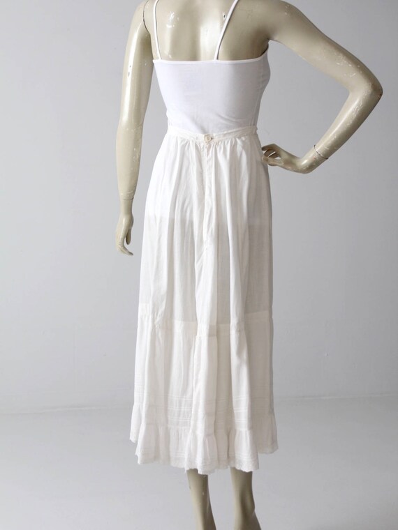 Edwardian skirt, antique white petticoat - image 3