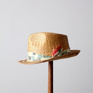 vintage straw fedora hat