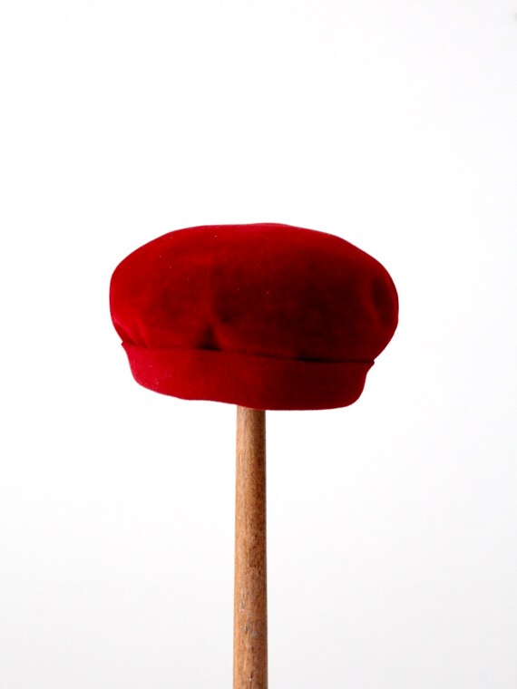 Vintage 1950s Red Velvet Beret Hat by G. Rossi - Etsy