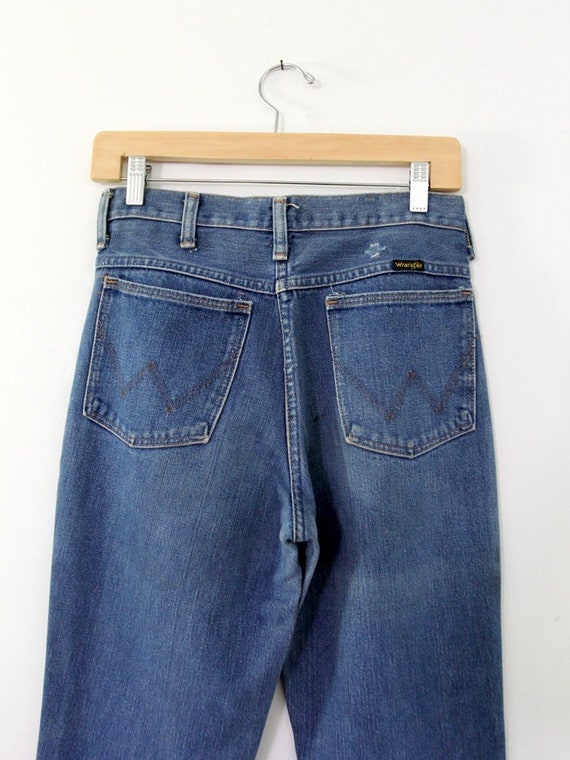 Wrangler jeans, vintage 70s Wrangler flare leg je… - image 5