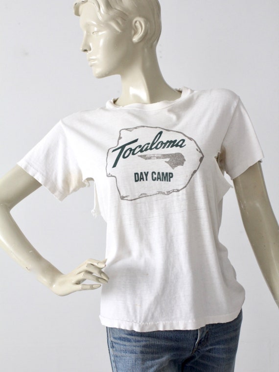 vintage graphic tee, 1970s Tocaloma Day Camp t-sh… - image 5