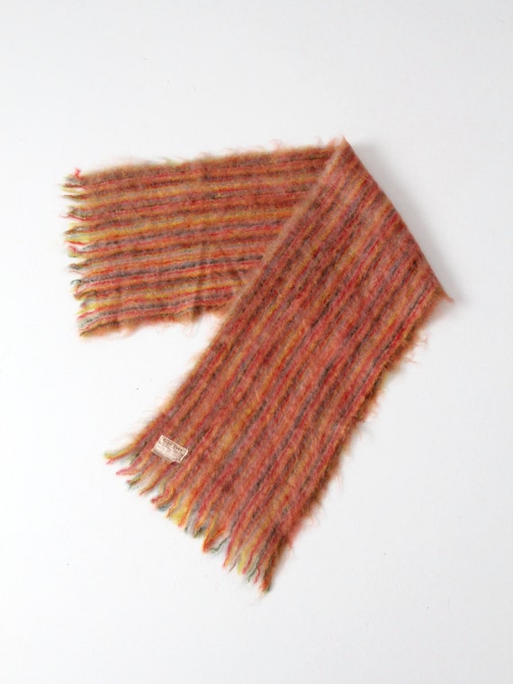 vintage mohair scarf, striped Scottish wool scarf - image 3