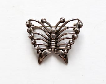 ヴィンテージシルバー蝶のブローチ - Etsy 日本